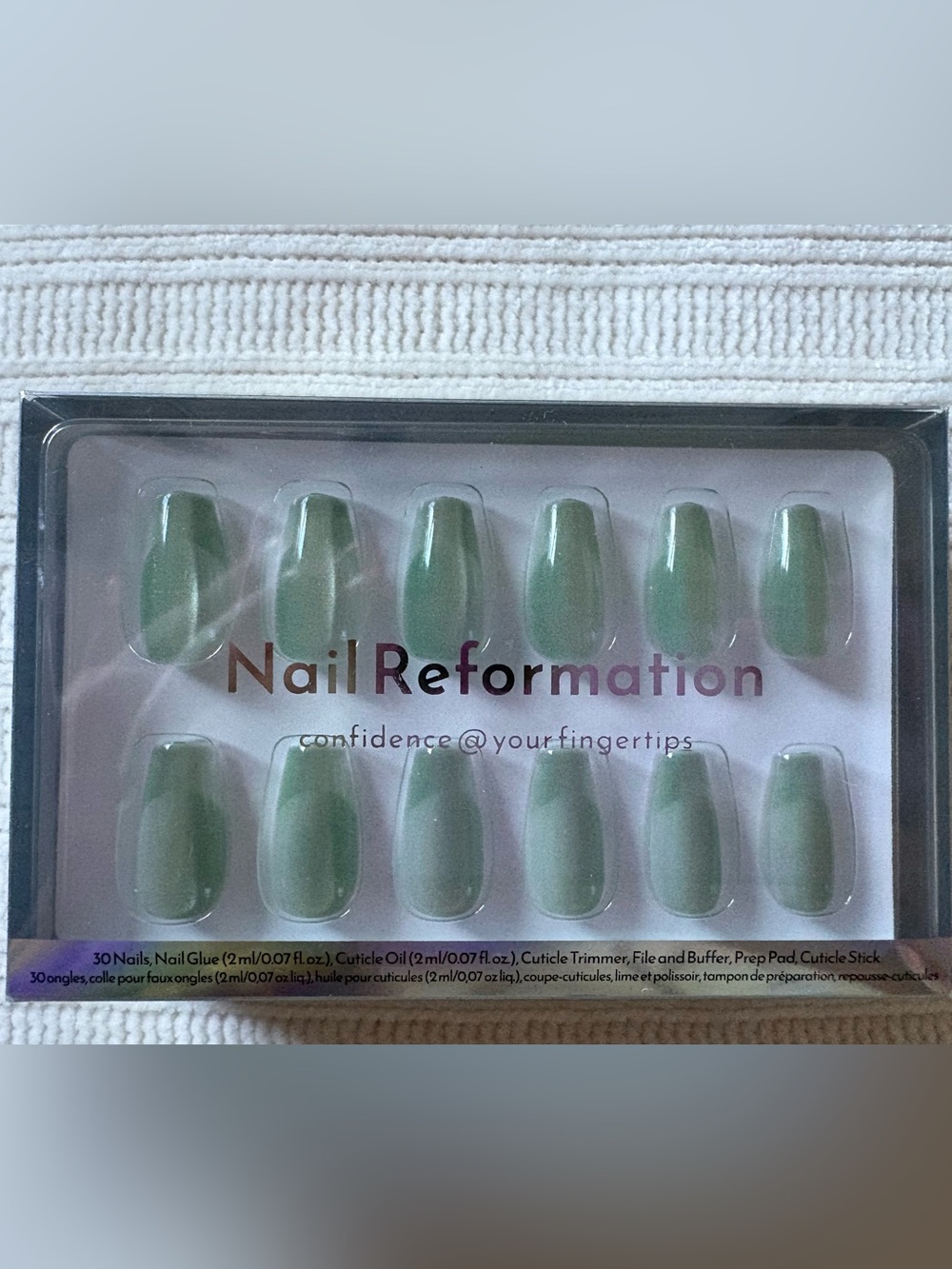 New Nail Reformation Sage Green Press-On Nails French Tips